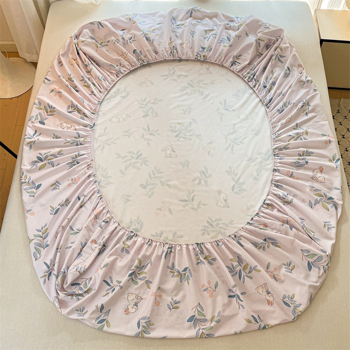 91家纺网 家纺一手货源 找家纺 宝士康家纺 2025新款10A抗菌全棉印花床笠 兔兔乐园