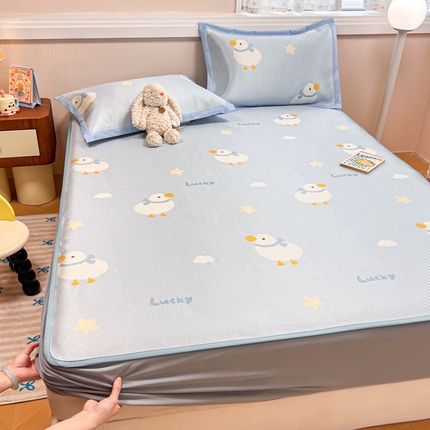 慕尚家纺 2025新款数码印花床席床笠款冰藤席 床笠款-柯尔鸭