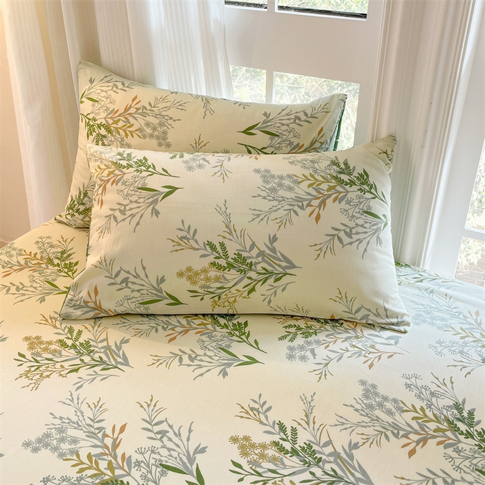 91家纺网 家纺一手货源 找家纺 宝士康家纺 2025新款10A抗菌全棉印花床笠 仙草