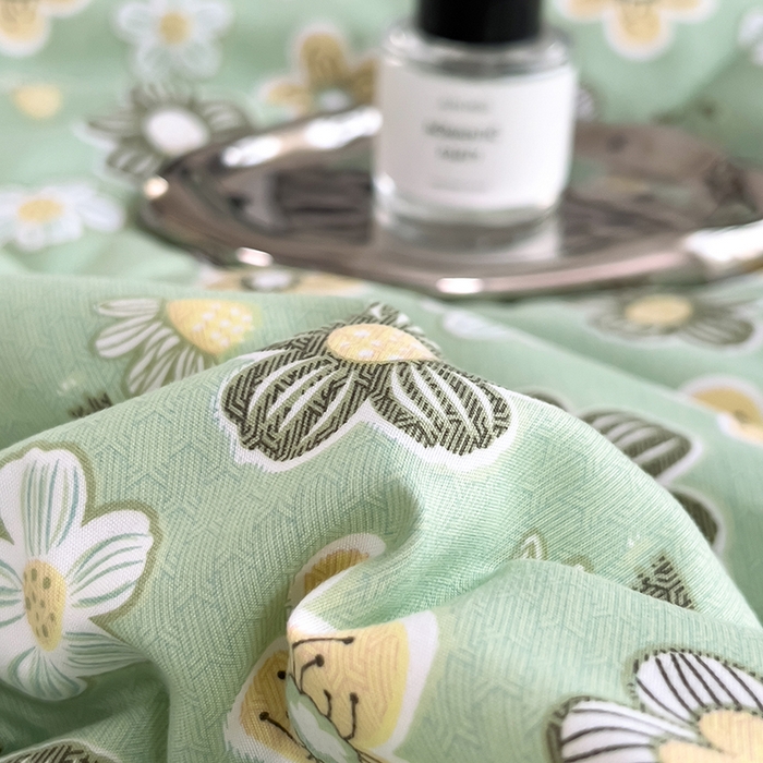 91家纺网 家纺一手货源 找家纺 宝士康家纺 2025新款10A抗菌双层纱印花夏被 花开半夏