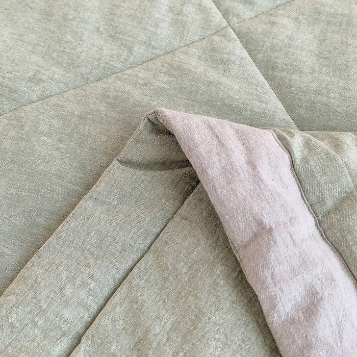 91家纺网 家纺一手货源 找家纺 宝士康家纺 2025新款10A抗菌无印风夏被四件套 薄荷绿