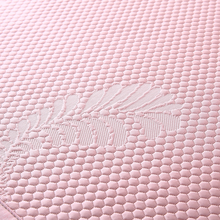 91家纺网 家纺一手货源 找家纺 尚品凤凰 2025新款小清新凉感超柔冰豆席凉席平铺款床笠款 飘羽-粉