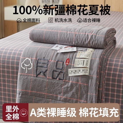 91家纺网 家纺一手货源 找家纺 （总）悦织语 2025新款全棉水洗色织新疆棉100%棉花刺绣款无印风夏被四件套