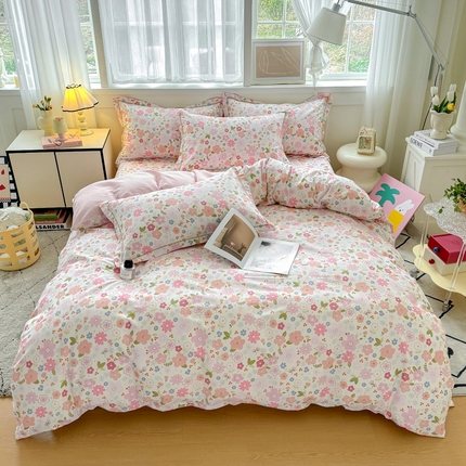 91家纺网 家纺一手货源 找家纺 （总）红粉佳人家纺 2025新款12868纯棉系列全棉四件套