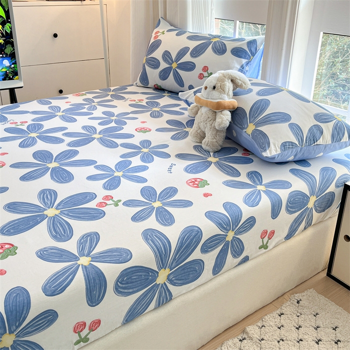 91家纺网 家纺一手货源 找家纺 宝士康家纺 2025新款10A抗菌全棉印花床笠 小情调