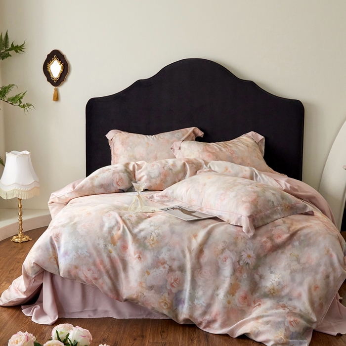 91家纺网 家纺一手货源 找家纺 金奇达家纺 2025新款竹玉清丝四件套-雅韵【标准号全网控价（折后券后）不低于元228元】 凝香-粉玉