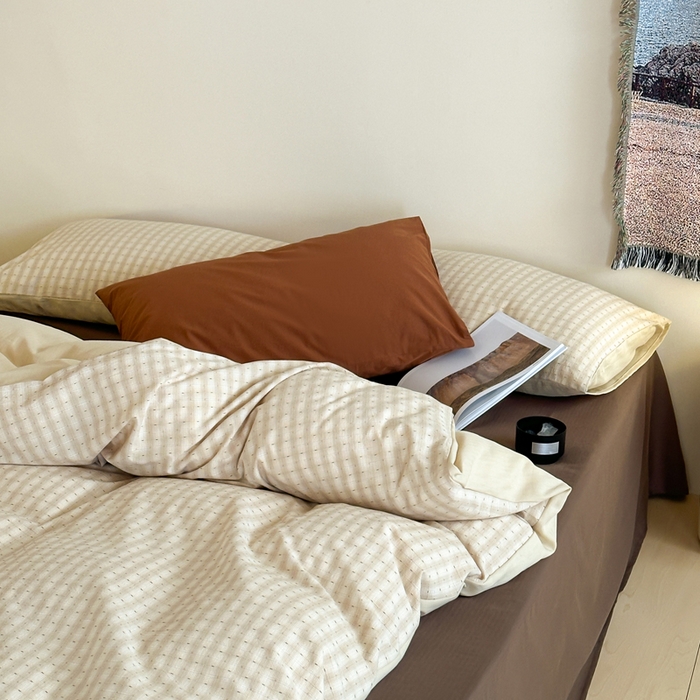 91家纺网 家纺一手货源 找家纺 例外Home 2025春夏新款全棉纯棉色织提花四件套-星辰 星辰-奶咖 会员-10