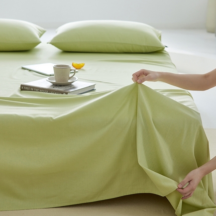 91家纺网 家纺一手货源 找家纺 2025新款A类40S全棉糯感大雁纹提花单品床单 嫩芽绿