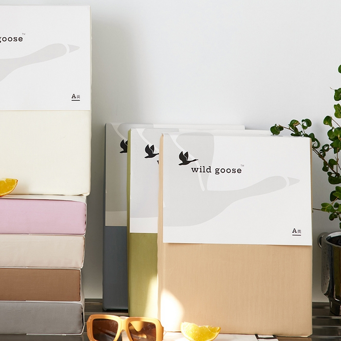 91家纺网 家纺一手货源 找家纺 2025新款A类40S全棉糯感大雁纹提花单品被套 可可灰