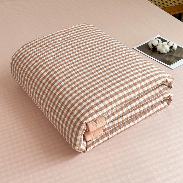 91家纺网 家纺一手货源 找家纺 宝士康家纺 2025新款10A抗菌无印风夏被 被子被芯 玉小格