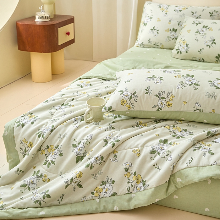 91家纺网 家纺一手货源 找家纺 宝士康家纺 2025新款10A抗菌全棉夏被 被子被芯 花香雪