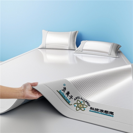 2025新款清凉舒适负离子抗菌冰丝席凉席席子 负离子灰色