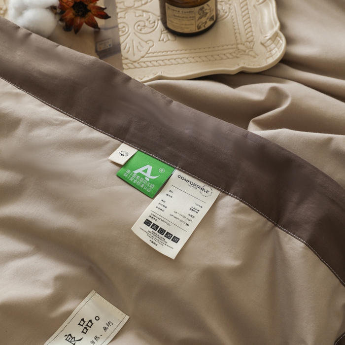 91家纺网 家纺一手货源 找家纺 眠博士 2025新款A类全棉40S纯棉新疆棉大豆夏被夏凉被空调被 包边夏被40支-杏色拼春泥