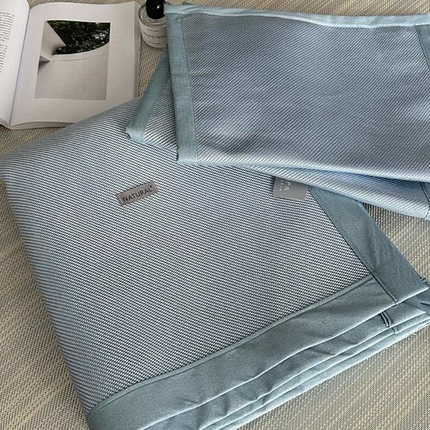美丽坊 2025新款轻奢三明治冰藤抗菌凉席三件套 卡曼天空蓝