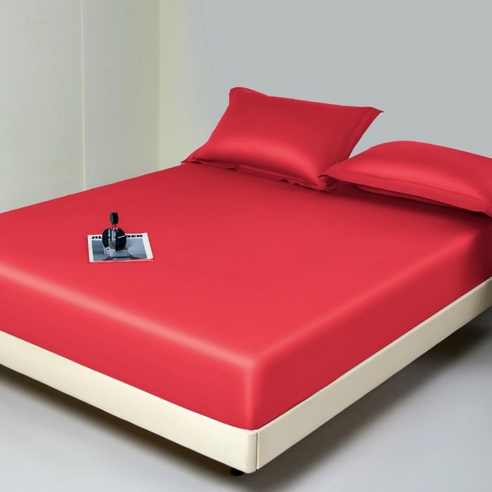 91家纺网 家纺一手货源 找家纺 秀色家纺 2024新品 A类100支双股长绒棉单品床笠 梦易-海棠红