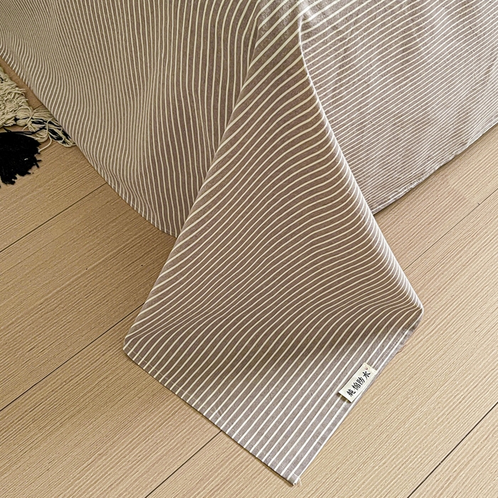 91家纺网 家纺一手货源 找家纺 久云居 2025新款亲肤舒适全棉色织防水床单 米艳条