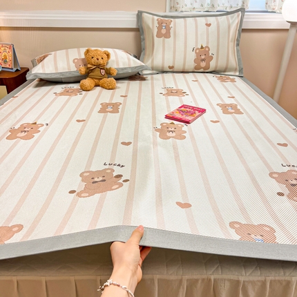 慕尚家纺 2025新款数码印花床席床笠款冰藤席 床席款-小熊物语