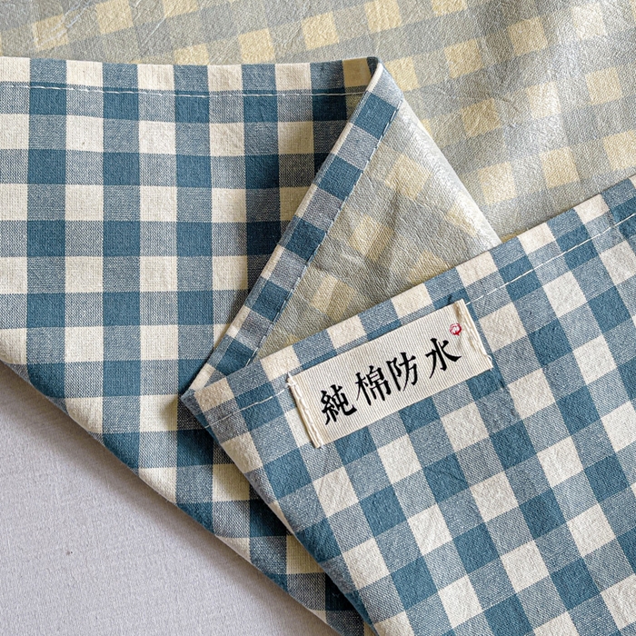 91家纺网 家纺一手货源 找家纺 久云居 2025新款亲肤舒适全棉色织防水床单 浅兰小格