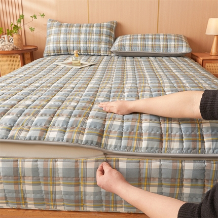 91家纺网 家纺一手货源 找家纺 （总）苏拉家居 2025新款无印风拉链式可拆6面全包夹棉绗缝床笠