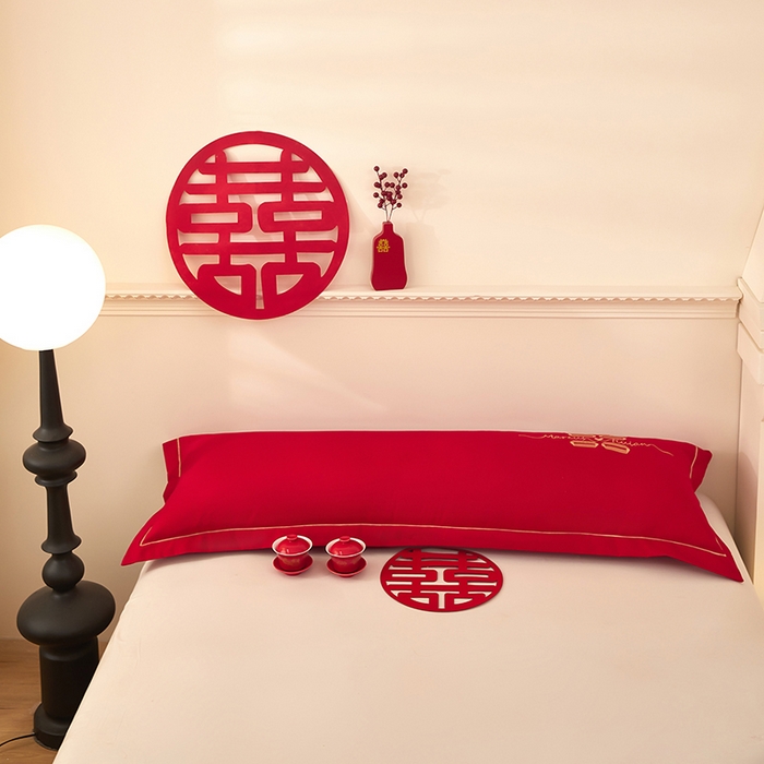 91家纺网 家纺一手货源 找家纺 三盛源 2025新款不起球高支高密不掉色长枕套 长枕套-比翼双飞