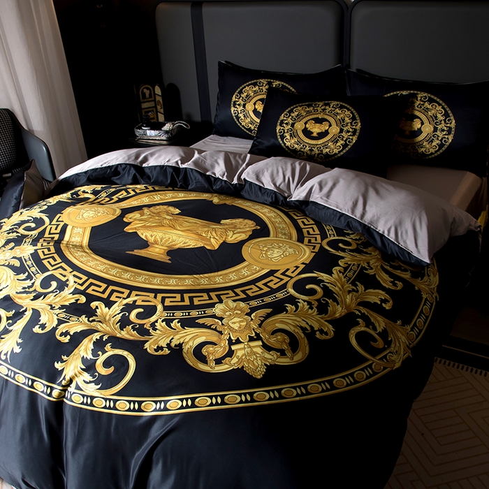 91家纺网 家纺一手货源 找家纺 爵仕家纺 2025新款轻奢潮牌水洗真丝四件套 圣杯