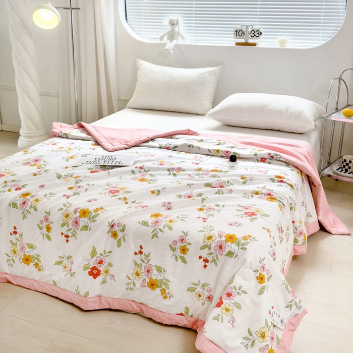 91家纺网 家纺一手货源 找家纺 曲之慕新款13372里外全棉夏被 草田