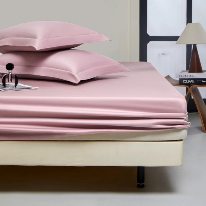 91家纺网 家纺一手货源 找家纺 秀色家纺 2024新品 A类100支双股长绒棉单品床笠 梦易-玉颜粉