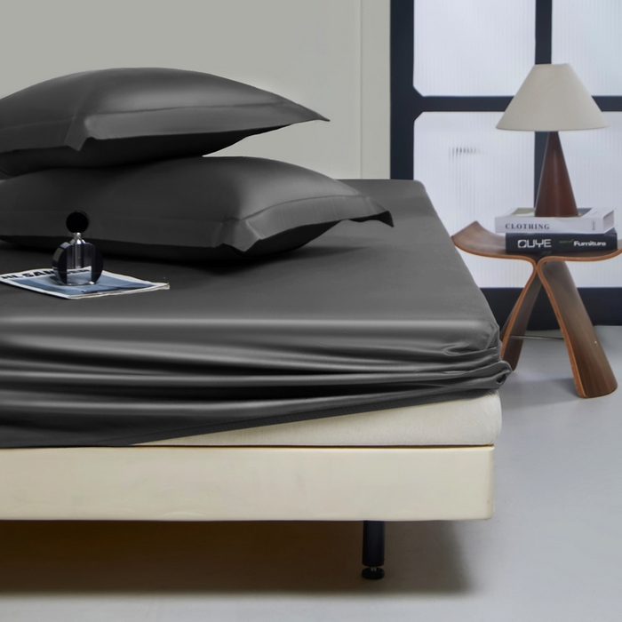 91家纺网 家纺一手货源 找家纺 秀色家纺 2024新品 A类100支双股长绒棉单品床笠 梦易-帝王灰