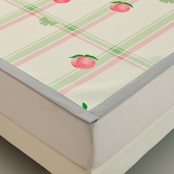 91家纺网 家纺一手货源 找家纺 简一 2025新款A类碳光印花数码冰丝凉席系列-床单款 水蜜桃-绿