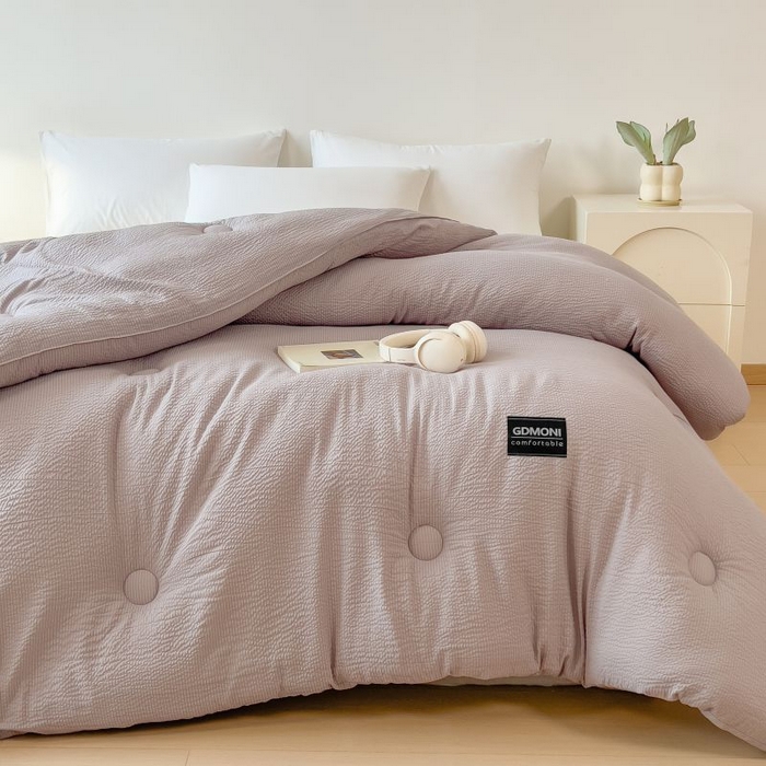 91家纺网 家纺一手货源 找家纺 宝士康家纺 2025新款加厚泡泡棉大豆冬被子被芯 幻梦银灰