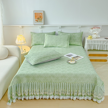 91家纺网 家纺一手货源 找家纺 （总）伊而梦蚊帐 2025新款双层蕾丝银杏叶床裙款