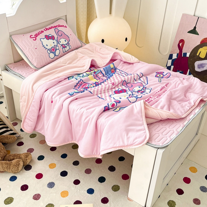 91家纺网 家纺一手货源 找家纺 花满路 2025新款儿童针织棉夏被 KT伙伴