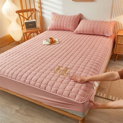 91家纺网 家纺一手货源 找家纺 （总）恒爱家纺 2025新款H系列全棉色织水洗棉床笠