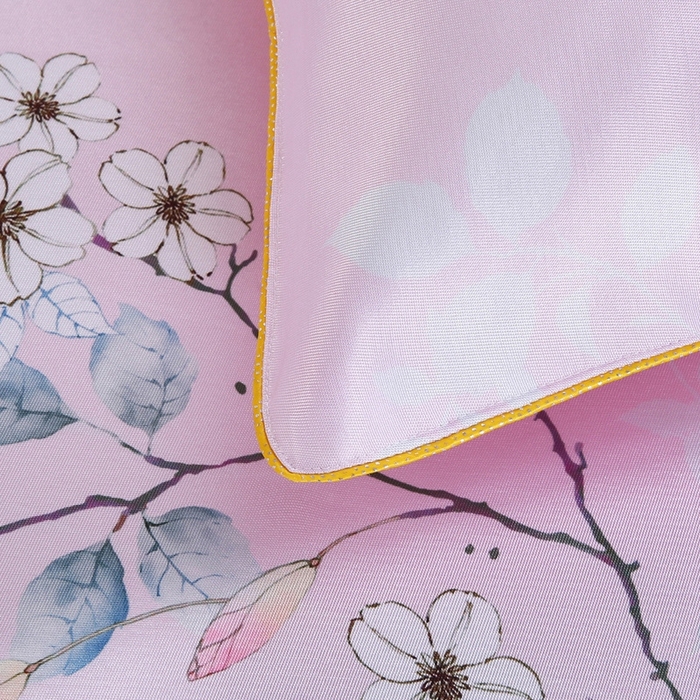 91家纺网 家纺一手货源 找家纺 情恒家纺2025新款床裙款冰丝布艺软凉席三件套 春暖花开-粉