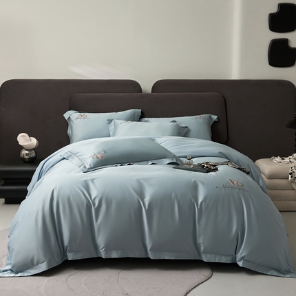 JUICY 橘滋家纺 2025新款简约风格质感纯棉系列 隐奢时光-云溪蓝