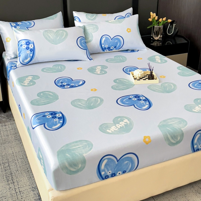 91家纺网 家纺一手货源 找家纺 纽缦家纺 2025新款印花冰丝床笠 心悦