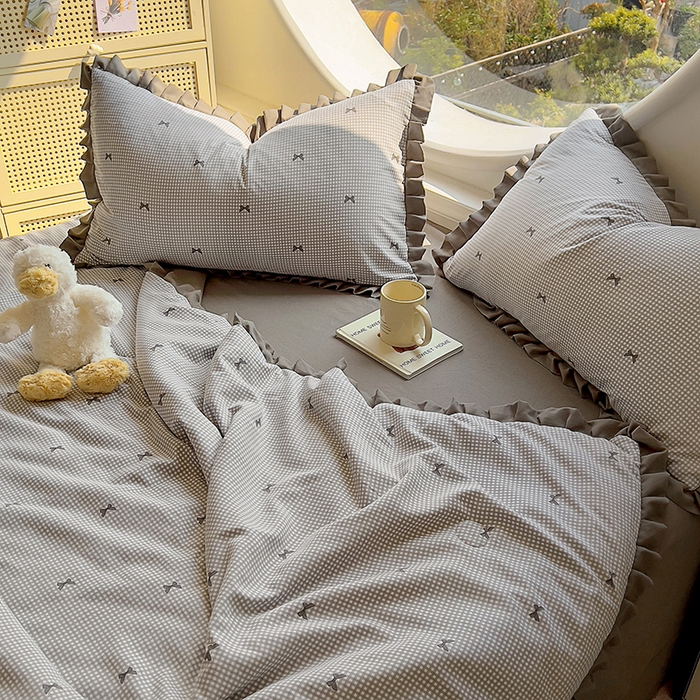 91家纺网 家纺一手货源 找家纺 欧尚 2025新款夏被四件套 蝴蝶结