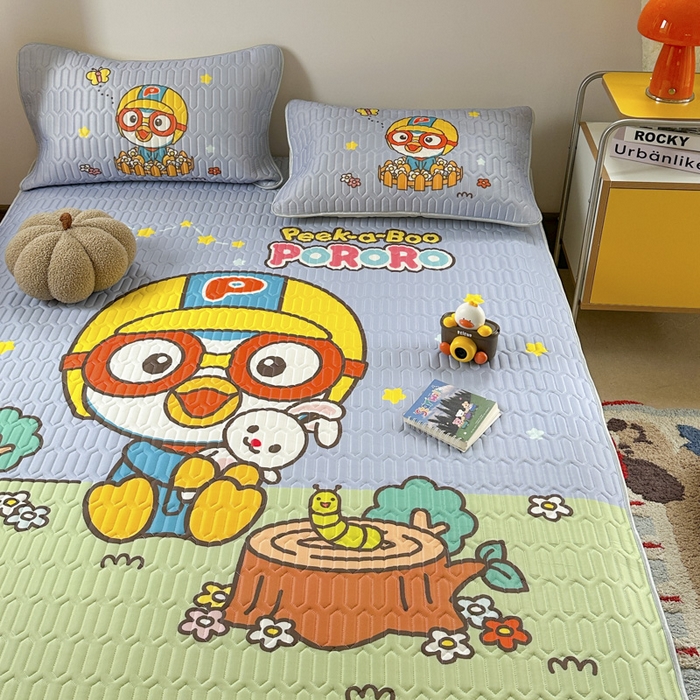 91家纺网 家纺一手货源 找家纺 金爱家2025新款啵乐乐乳胶凉席 凉席-森林派对