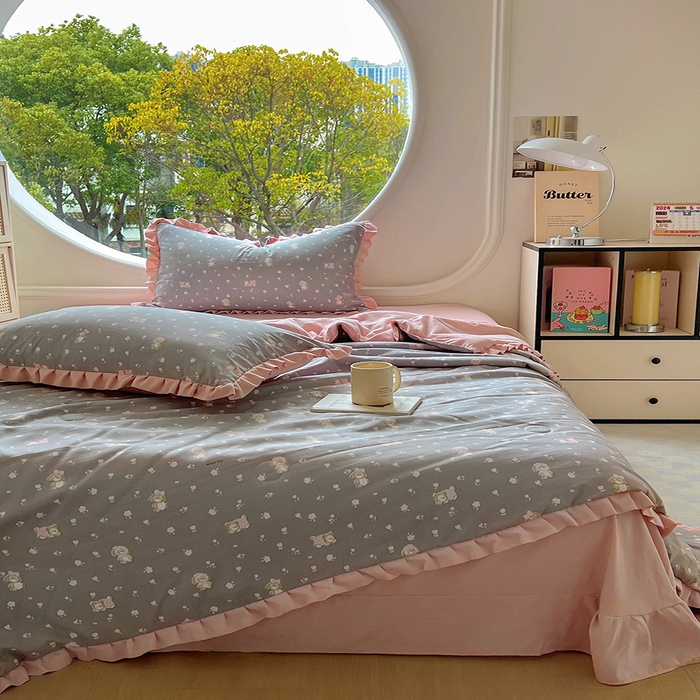 91家纺网 家纺一手货源 找家纺 欧尚 2025新款夏被四件套 萌趣仔仔