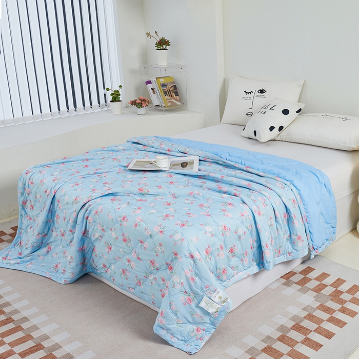 91家纺网 家纺一手货源 找家纺 被多多被业 2025新款凉感丝印花夏被夏凉被空调被 浪漫玫瑰