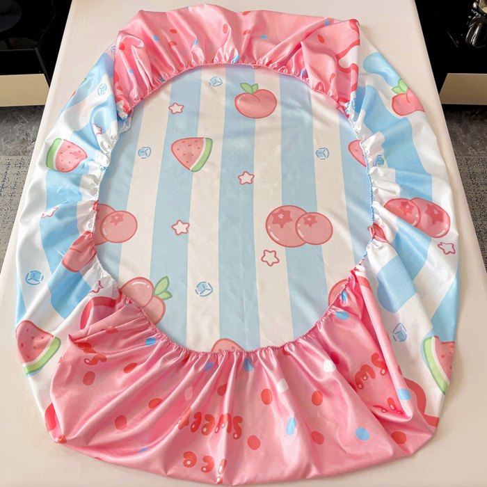 91家纺网 家纺一手货源 找家纺 纽缦家纺 2025新款印花冰丝床笠 炎炎夏日