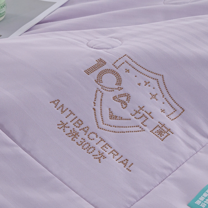 91家纺网 家纺一手货源 找家纺 宝士康家纺 2025新款10A抗菌华夫条提花夏被 香紫