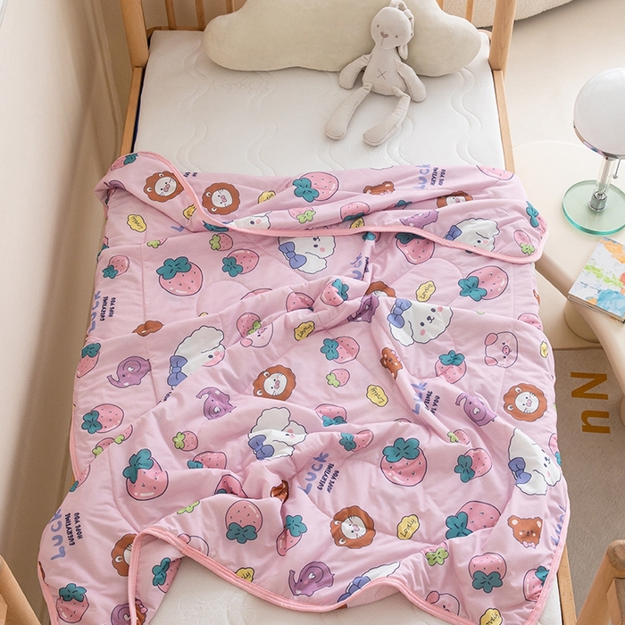 91家纺网 家纺一手货源 找家纺 嗨生活2025年儿童夏被 幼儿园夏被 凉感丝夏被 安妮兔