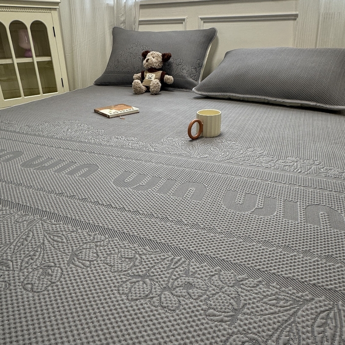 91家纺网 家纺一手货源 找家纺 金爱家 2025新款430克中分子豆豆席凉席席子 豆豆席-繁华灰