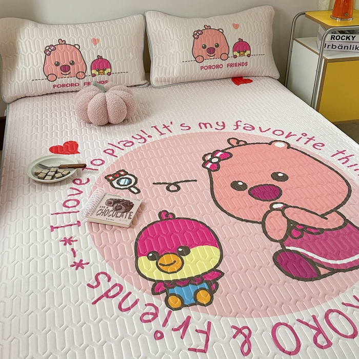 91家纺网 家纺一手货源 找家纺 金爱家2025新款啵乐乐乳胶凉席 凉席-可爱嘟嘟