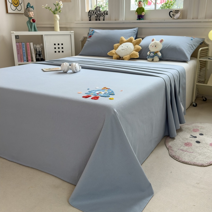 91家纺网 家纺一手货源 找家纺 席世家 2025春夏新款全棉纯棉老粗布印花床单凉席席子 幸运帽