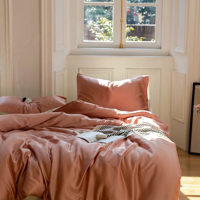 91家纺网 家纺一手货源 找家纺 未来家居 2025新款60S兰精天丝纯色四件套 芝芝淘淘-极地白