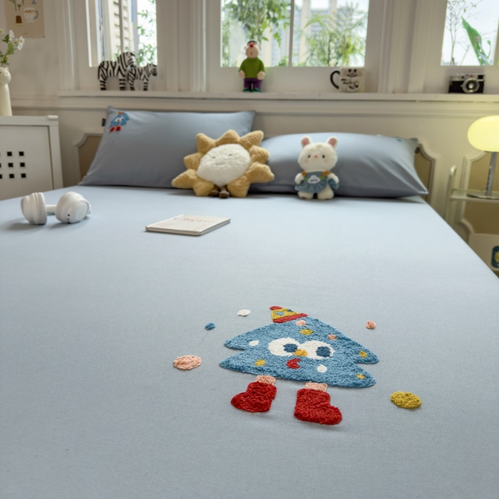 91家纺网 家纺一手货源 找家纺 席世家 2025春夏新款全棉纯棉老粗布印花床笠凉席席子 幸运帽