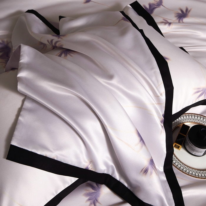 91家纺网 家纺一手货源 找家纺 优悦 2025新款冰丝数码印花四件套 如梦-紫