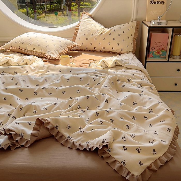 91家纺网 家纺一手货源 找家纺 欧尚 2025新款夏被四件套 繁花